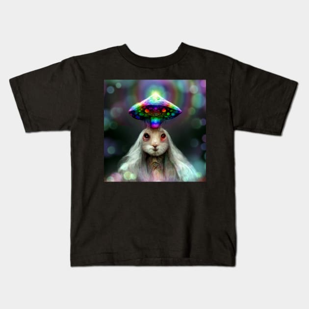 Rabbit's 3rd Eye Awakens Kids T-Shirt by PsychedelicPour